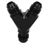 Universal Y Adapter Coupler Union Fitting Splitter - Black Anodised Aluminium Alloy for Fuel Hose & HighFlow Liquid or Gas Applications (6AN)