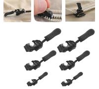 Universal Zipper Repair Kit,Universal Instant Zipper Repair Replacement Kit,Universal Instant Zipper Fix Sliding Teeth Screw Head with 3 Different Sizes,for Clothes,Jacket,Backpacks (6Pcs (2S+2M+2L))