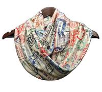 Universal Zone Traveler Scarf, Infinity Scarf with Passport Stamps, Flight Attendant Gift, Travel Agent Gift