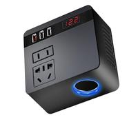 Universally 12V 24V to 220V Electricity Vehicle Power Inverter with LCD Display and Two USB Charging Ports Power Inverters for Vehicles