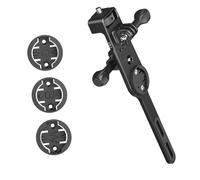 Universally Bike Computer Mount for Outdoor Devices Quick Detach 1 / 4in Screw, 1/4 Hole, 3Prong Interfaces Shockproof Cycling Attachment for Gear Easy Install Metal Frame Smooth Travel