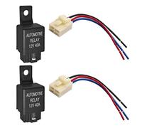 Universals 4 Pin 12V 40.0A Automotive Relays Pair with Pre Connection Bundles for Truck Car Electrical Systems Automotive Relays with Pigtails