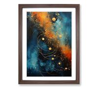 Universe Abstract Framed Print | A2 Walnut Framed Wall Art | Ready to Hang | Abstract Fantasy Picture | Living Room Bedroom Lounge Office