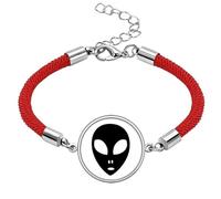 Universe Alien Monster Head Portrait Lucky Red String Bracelet Rope Bracelet Handmade