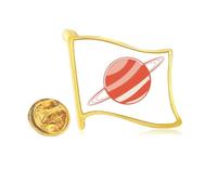 Universe Alien Monster Saturn Golden Metal Flag Lapel Pin Badge