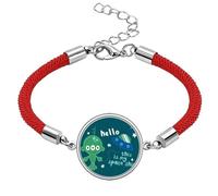 Universe and Alien Hello Alien Lucky Red String Bracelet Rope Bracelet Handmade