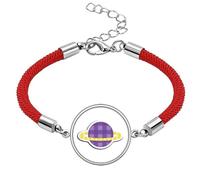 Universe and Alien Saturn Lucky Red String Bracelet Rope Bracelet Handmade