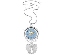 Universe And Alien Travel Among Stars Pendant Angel Wings Rotating Necklace Jewelry
