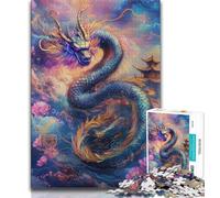 Universe Chinese Dragon Jigsaw Puzzles for Adults 1000,for Educational Game Challenge Toy for Is Ideal As A Gift for The Whole Family 38x26cm