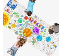 Universe Coloring Poster, Large Coloring Activity Paper 75” x 31” Jumbo Size Space-themed Paper DIY Painting Drawing Banner/Tablecloth for School, Wall Decor