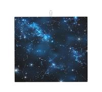 Universe Constellation Drying Pad Space Star Dish Drying Pad Drying Dish Mat Foldable Coffee Bar Mats for Pots Countertops Coffee Maker 46X61Cm