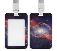 Universe Gala Badge Holder with Lanyards Retractable Vertical Plastic Id Badge Holder Name Key Card Holders Case for Teacher Nurse Doctor Office Gift for Coworkers
