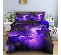 Universe Galaxy Comforter Set Solar System Art Planets Rotate Around the Orbit Theme Bedding Outer Space Colorful Starry Sky Duvet Cover for Adult Teen Decor 3Pcs (Colour 9,King:220x240cm(3Piece))