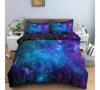 Universe Galaxy Comforter Set Solar System Art Planets Rotate Around the Orbit Theme Bedding Outer Space Colorful Starry Sky Duvet Cover for Adult Teen Decor 3Pcs (Colour 12,Double:200x200cm(3Piece))