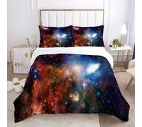 Universe Galaxy Comforter Set Solar System Art Planets Rotate Around the Orbit Theme Bedding Outer Space Colorful Starry Sky Duvet Cover for Adult Teen Decor 3Pcs (Colour 5,King:220x240cm(3Piece))