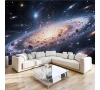Universe Galaxy Mural Wallpaper 3D Effect Space Planets Non-Woven Self-Adhesive Wallpaper Removable Large Photo Sticker TV Background Wall Decor for Living Room Bedroom 122x91 cm