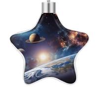 Universe Galaxy Outer Space 3D Christmas Hanging Ornaments Star Pendant Xmas Ornament Farmhouse Christmas Tree Decoration for Fireplace Window Crafts Holiday Party Supply Home Decor