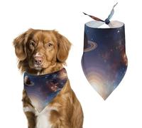 Universe Galaxy Outer Space Dog Bandanas Adjustable Bib Party Pet Decorations Cute Dog Triangle Scarfs for Small Medium Puppy Cat Costume Accessory