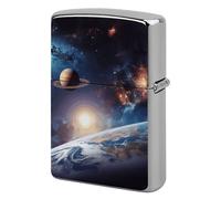 Universe Galaxy Outer Space Lighter Case Double-Sided Graffiti Lighter Holder - Metal Lighters Protective Cover, Universal Fit for Standard Lighters, Stylish Gift for Men & Women