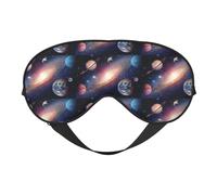 Universe Galaxy Outer Space Print Functionality Cozy Eye Mask Adjustable Strap Nap Night Travel Camping Yoga Relax
