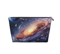 Universe Galaxy Outer Space Print Makeup Bag, Small Travel Cosmetic Bag Toiletry Bag Portable Makeup Pouch with Silver Zipper for Women Girls