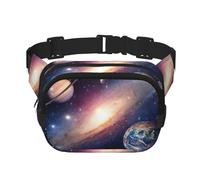 Universe Galaxy Outer Space Print Waist Pack Fanny Pack Belt Bag for Men Women,Waterproof Adjustable Strap 3 Pockets for Outdoor Travel