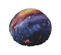 Universe Galaxy Outer Space Printed Shower Cap,Waterproof Shower Cap For Women Reusable Shower Hat Bath Caps With Elastic Band