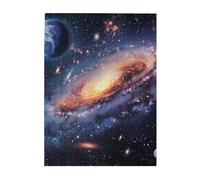 Universe Galaxy Outer Space Printed Wooden Puzzle 500 Piece, Cute Puzzle Game in Plastic Box for Family Entertainment and Brain Training Gifts