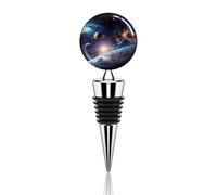 Universe Galaxy Outer Space Wine Stopper Zinc Alloy Beverage Bottle Stopper Reusable Leak Proof Wine Cork Cute Champagne Saver Decorative Bottle Sealer Plug Gift for Men Women