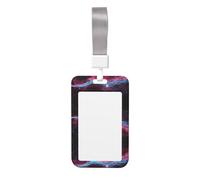 Universe Galaxy Print Id Card Holder,Badge Holder with Lanyard,Work Pass Protector for Office Staff School Nurse