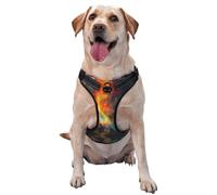 Universe Galaxy Printed quick release dog harness reflective pet vest with 2 quick release buckles 4 sizes L ideal for outdoor walks and hikes