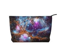 Universe Galaxy Space Corduroy Makeup Bag - Portable and Stylish Cosmetic Organizer for Beauty Essentials, Zipper Closure, Travel-Friendly, Cosmetics Bag, Gift for Her