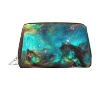 Universe Galaxy Space Leather Hand-Held Zipper Makeup Bag Storage Bag Portable Lipstick Pouch Toiletry Bag