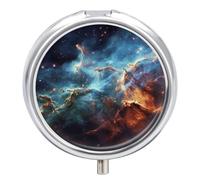 Universe Galaxy Space Pill Box, 3 Compartment Small Pill Case Waterproof Travel Pill Organizer for Pocket Or Purse Portable Mini Medicine Tablet Vitamin Holder Pill Case