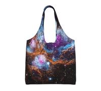 Universe Galaxy Space Print Extra-Large Canvas Tote Bag Daily Shopping Travel Weekend Getaways Shoulder Bags
