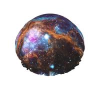 Universe Galaxy Space Print Premium Double Layer Shower Cap For Women With Reusable Shower Cap For Hair - Waterproof Plastic Cap - Shower Caps For Long, Short And Curly Hairs