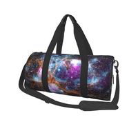 Universe Galaxy Space Print Round Duffel Bag, Canvas Overnight Travel Tote Bag, Waterproof and Tear-Resistant.Foldable Weekend Travel Bag