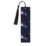 Universe Galaxy Space Print Wooden Bookmarks with Tassels, Wood Book Markers for Book Lovers, Teachers & Present