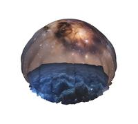 Universe Galaxy Space Printed Double Layer Lined Shower Cap,Shower Caps For Women Reusable