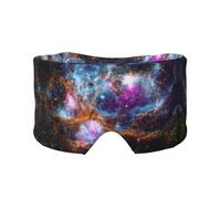Universe Galaxy Space Printed Slumber Eye Shield, Reversible Sleep Gear, Light Blocking Headwrap, for Travel Comfort