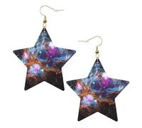 Universe Galaxy Space Statement Earrings for Women, Star Drop Earrings, Elegant Dangle Jewelry for Formal Gatherings