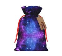 Universe Galaxy Star Space Print Christmas Drawstring Gift Bags Holiday Party Xmas Birthday Favors Present Sacks