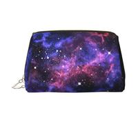 Universe Galaxy Star Space Print Makeup Bag, Cosmetic Bag,Women Pu Leather Cosmetic Bags with Wrist Strap Travel Toiletry Pouch Makeup Bag
