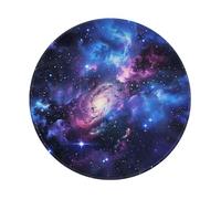 Universe Galaxy Star Space Printed Gaming Mouse Pad 2 PCS, Round Non-Slip Rubber Base Laptop Mousepad Desk Mat for Gamer, Office, Home