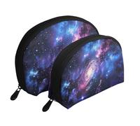 Universe Galaxy Star Space Printed Makeup Bags 2-Piece Portable Shell Travel Toiletry Bag Cosmetic Organizer Bag for Women