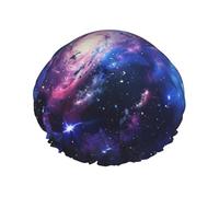 Universe Galaxy Star Space Printed Shower Cap,Waterproof Shower Cap For Women Reusable Shower Hat Bath Caps With Elastic Band