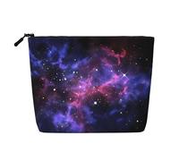 Universe Galaxy Star Space Printed Single-Layer Cosmetic Bag Faux Linen Material Large Capacity Coin Purse Travel and Business Trip Essential
