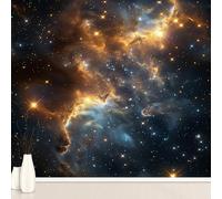 Universe Galaxy Stars Trippy Cosmos Large Mural Self Adhesive Wallpaper 256x350 cm, Nebula Planet Space Wallpaper, Stars Solar System Wall Stickers Vinyl for Living Room, Kitchen Wall Art