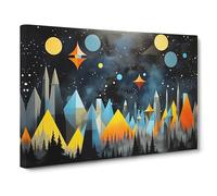 Universe Geometric Canvas Print | Gallery Wrapped 30mm Frame Wall Art | 30x20 inches | Ready to Hang | Modern Space Picture | Living Room Bedroom Lounge Office