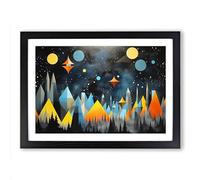 Universe Geometric Framed Print | A2 Black Framed Wall Art | Ready to Hang | Modern Fantasy Picture | Living Room Bedroom Lounge Office